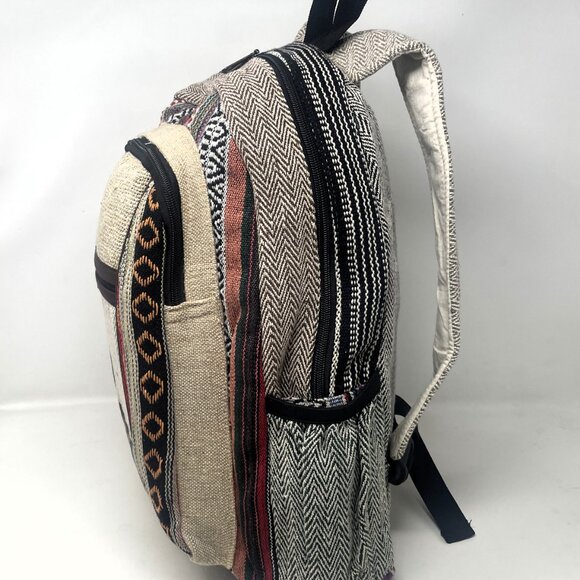 Unisex Large Pure Hemp Multi Pocket Backpack main image 5